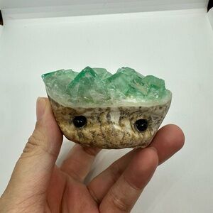 Green Fluorite Crystal “Hedgehog” Carving – Natural Cluster Specimen B, 2.75”